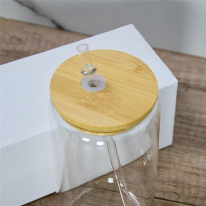 12oz 16oz & 25oz Glass can jars or tumbler bamboo replacement lids