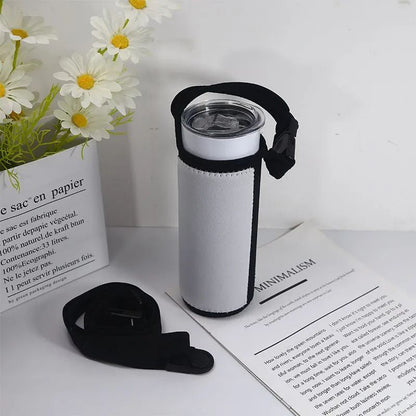 DIY dye Sublimation Blank Neoprene 20oz tumbler tote pouch holder with adjustable strap