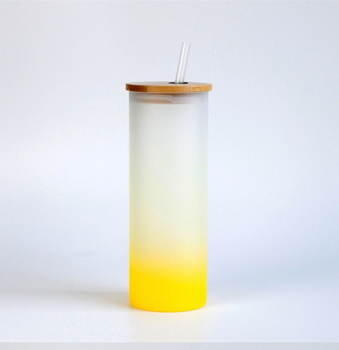 25oz Sublimation blank glass ombre gradient Tumblers (Includes Bamboo Lid & Straw)