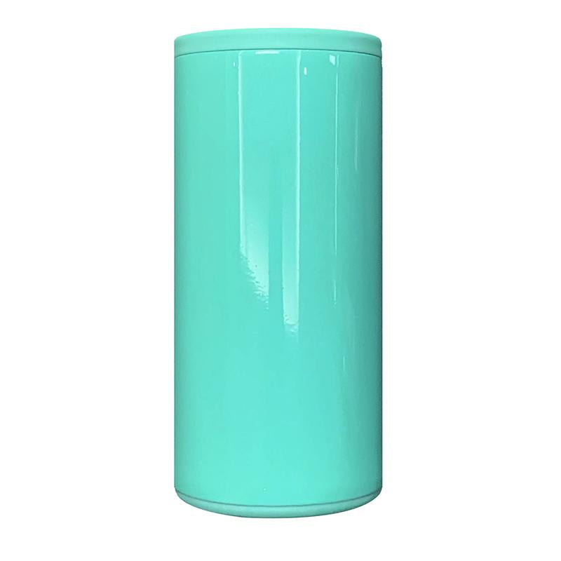 12oz Blank Sublimation Can holder Cooler With screw on Lid Straight Tumblers Stainless Double Insulated