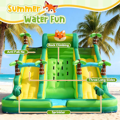 Inflatable Water Slide Park With Pool And Climbing Wall (SAK90736)