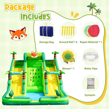 Inflatable Water Slide Park With Pool And Climbing Wall (SAK90736)