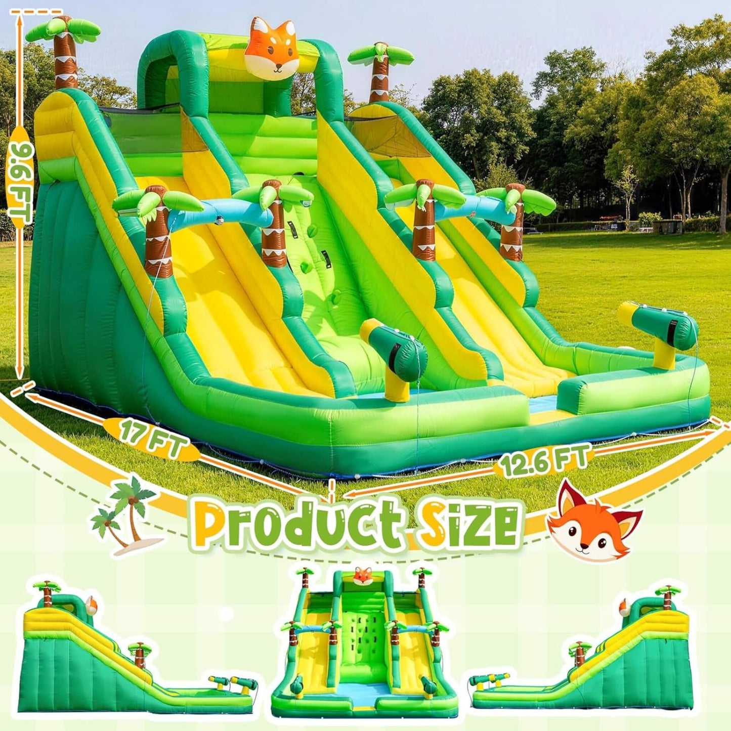 Inflatable Water Slide Park With Pool And Climbing Wall (SAK90736)