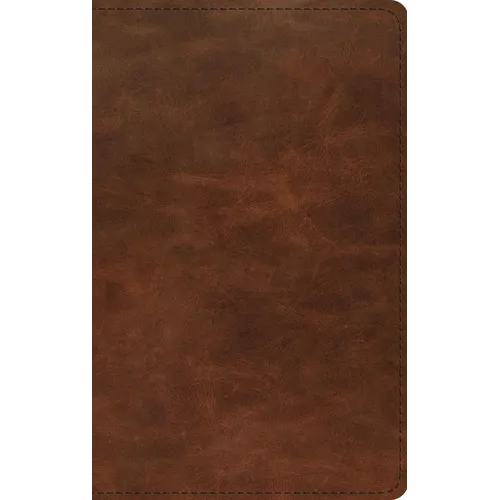 ESV Thinline Bible, Red Letter (Full Grain Leather, Saddle Brown) - Leather