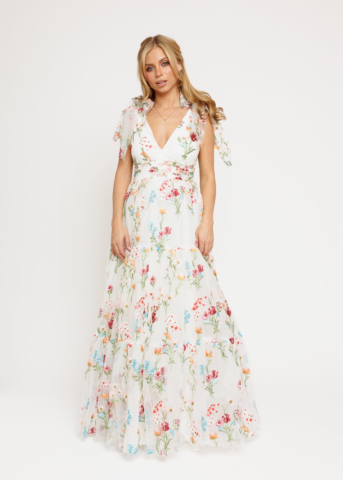 Margaret Floral Embroidered Maxi Wedding Dress