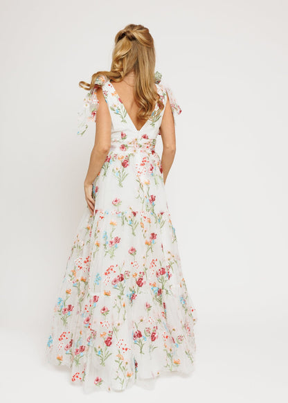Margaret Floral Embroidered Maxi Wedding Dress