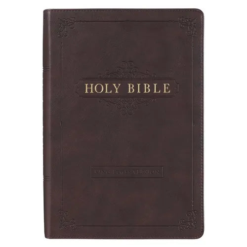 KJV Bible Giant Print Full-Size (Faux Leather, Espresso Brown) - Imitation Leather