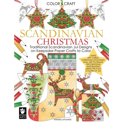 Scandinavian Christmas: Traditional Scandinavian Jul Designs on Keepsake Paper Crafts to Color - Paperback