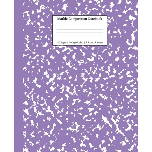 Marble Composition Notebook College Ruled: Lavender Marble Notebooks, School Supplies, Notebooks for School - Paperback