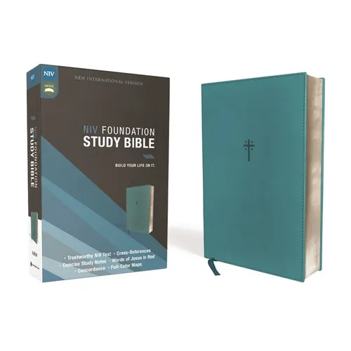 Niv, Foundation Study Bible, Leathersoft, Teal, Red Letter - Imitation Leather