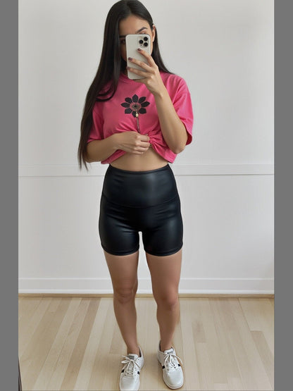Lainey Leather Suck & Tuck Biker Shorts