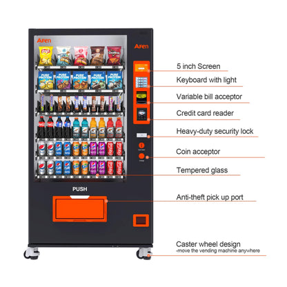 Large 60-Slot Commercial Snack And Drink Refrigerated Combo Vending Machine (SAK58735)