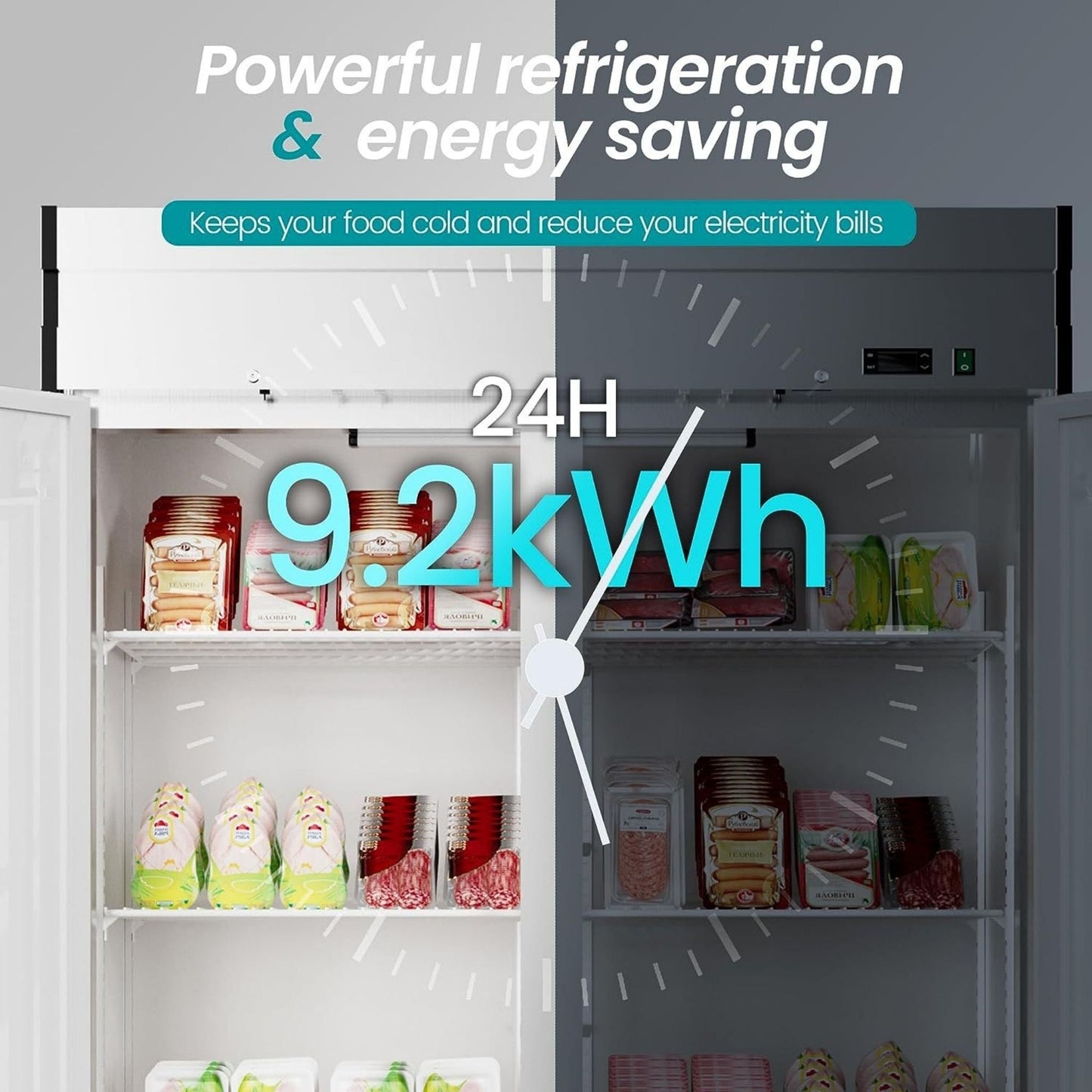 Large Commercial 49 Cu.Ft 2-Door Stainless Steel Reach-In Refrigerator With OmniSmart Temperature Control (SAK54160)