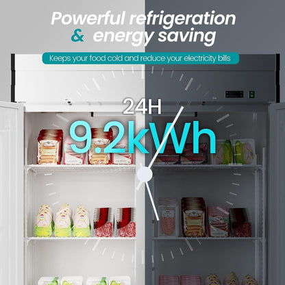 Large Commercial 49 Cu.Ft 2-Door Stainless Steel Reach-In Refrigerator With OmniSmart Temperature Control (SAK54160)