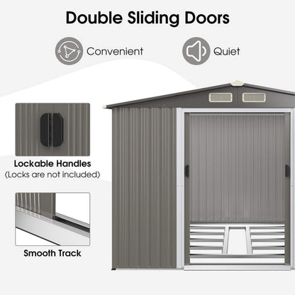 [08X06FT] Alora Premium Outdoor Steel Tool Storage Garden Backyard Shed (SAK74185)