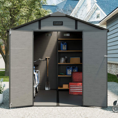 Alora Large Plastic Lockable Resin Outdoor Storage Shed With Window And Floor (SAK25870)