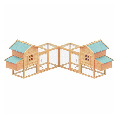 Large 160-Inch Wooden Backyard Hen Chicken Coop Enclosure W/ Nest Box & Run (SAK96451)