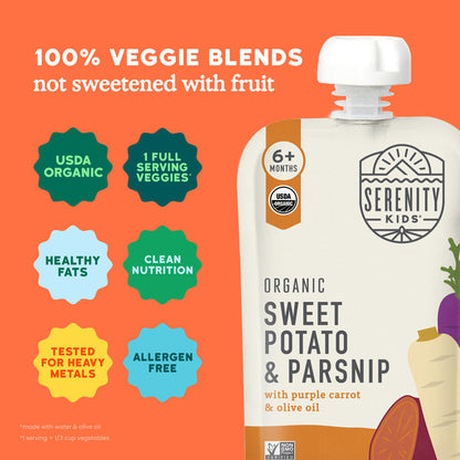 Serenity Kids Organic Sweet Potato & Parsnip Baby Food Pouch