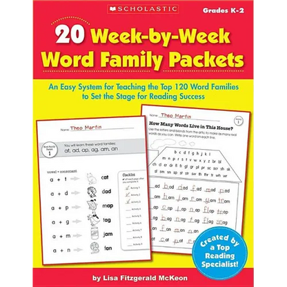 20 Week by Week Word Family Packets - Paperback