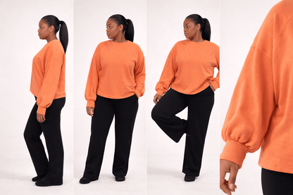 Light Fleece Midi Balloon Sleeve Sweater