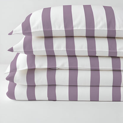 400TC Stripe Border Frame Cotton Sateen Duvet Cover Set