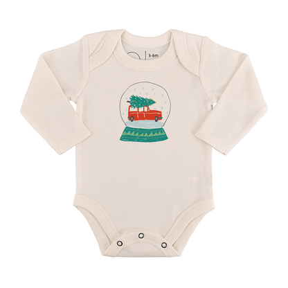 long sleeve graphic bodysuit | snow globe