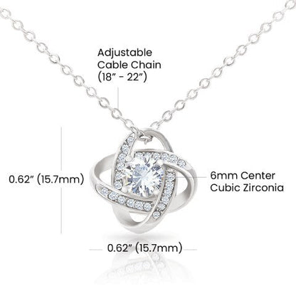 Come While Away the Afternoon with Me Love Knot Necklace, Gift Box & Card