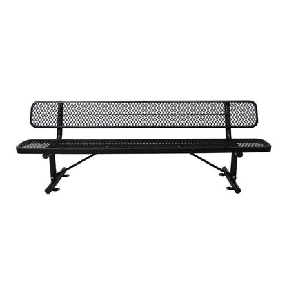 8FT Heavy-Duty Steel Bench With Backrest And Thermoplastic Coating (SAK23567)
