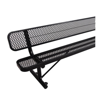 8FT Heavy-Duty Steel Bench With Backrest And Thermoplastic Coating (SAK23567)