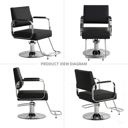 Luxury Height-Adjustable Barber Chair With 360-Degree Swivel (SAK64103)