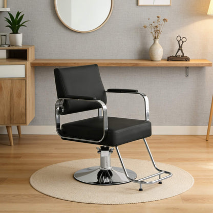 Luxury Height-Adjustable Barber Chair With 360-Degree Swivel (SAK64103)