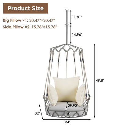 Alora Luxury Outdoor Hanging Basket Porch Swing Chair With UV Resistant Cushions (SAK95678)