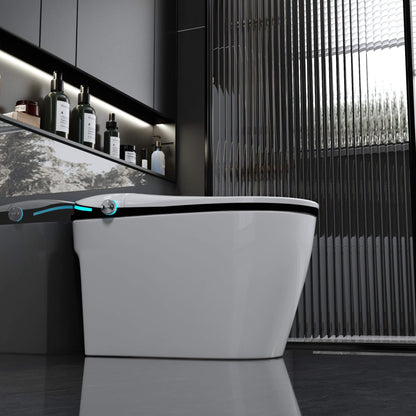 Nuvia Luxury Smart Toilet With Built-In Auto Open And Close Bidet Seat, Foot Sensor, LED Display And Night Light (SAK31256)
