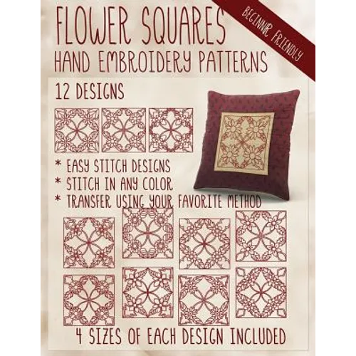 Flower Squares Hand Embroidery Patterns - Paperback
