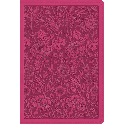 ESV Large Print Compact Bible, Red Letter (Trutone, Berry, Floral Design) - Imitation Leather
