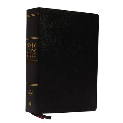 NKJV Study Bible, Premium Bonded Leather, Black, Red Letter Edition, Comfort Print: The Complete Resource for Studying God's Word - Bonded Leather