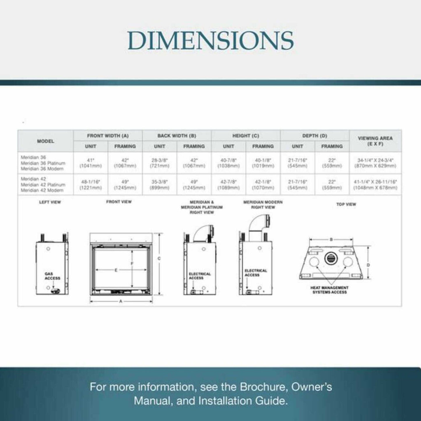 Majestic Meridian 42-Inch Platinum Natural Gas Fireplace [MER42PN] (SAK51823)