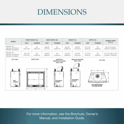 Majestic Meridian 42-Inch Platinum Natural Gas Fireplace [MER42PN] (SAK51823)
