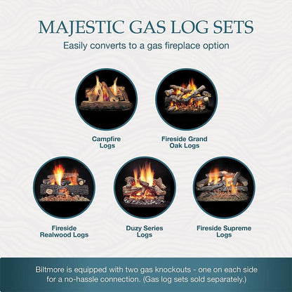 Majestic Biltmore 42-Inch Herringbone Pattern Open Wood Burning Fireplace [SB80HB] (SAK62149)