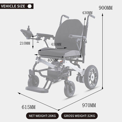 Mate Lightweight 250LBS Foldable Electric Dual Motor Power Motorized Mobility Wheelchair (SAK79245)