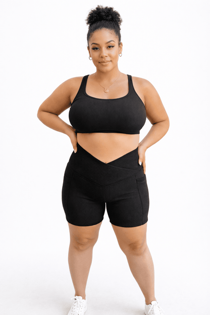 PREORDER Max Sculpt Ribbed Short Length Biker Shorts