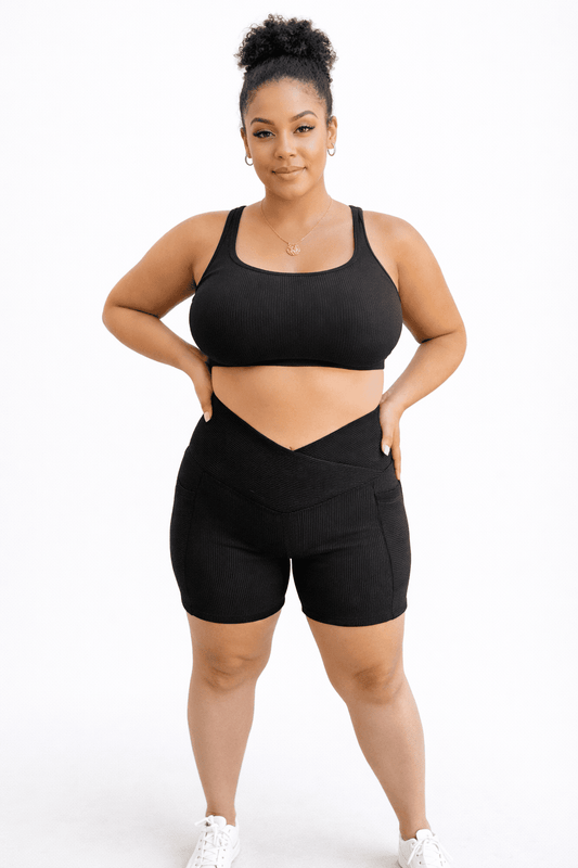 PREORDER Max Sculpt Ribbed Short Length Biker Shorts