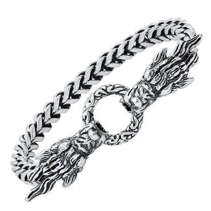 Men's Stainless Steel Dragon Head Bracelet