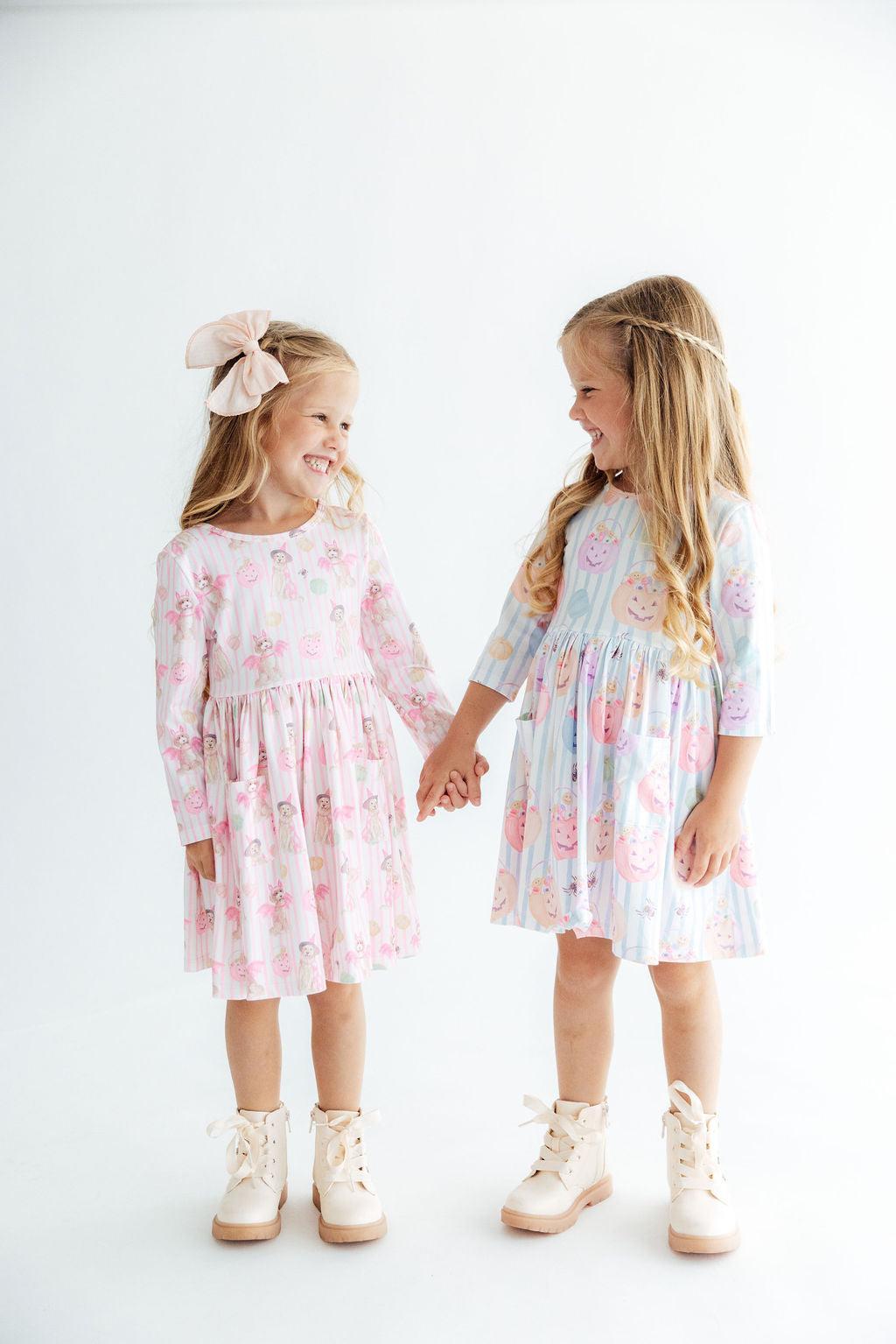 Here for the Candy 3/4 Sleeve Pocket Twirl Dress