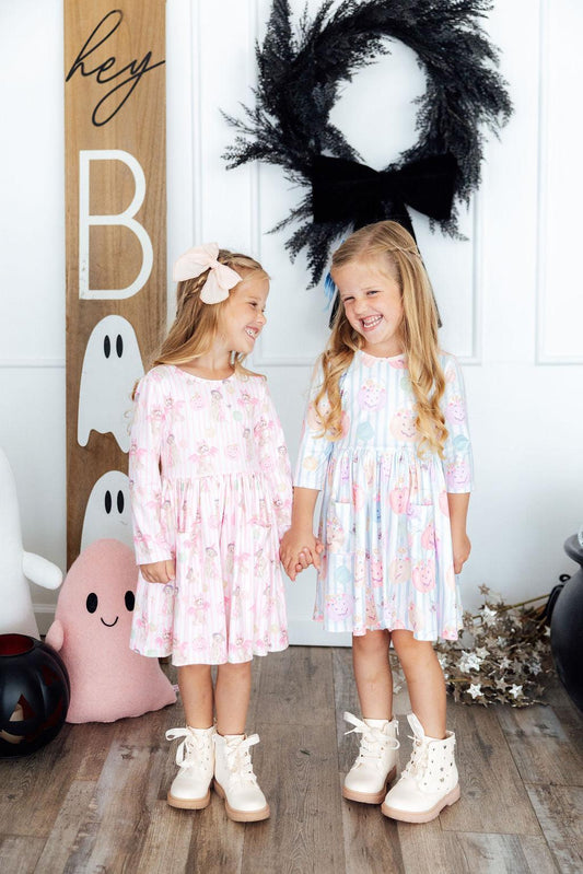 Here for the Candy 3/4 Sleeve Pocket Twirl Dress