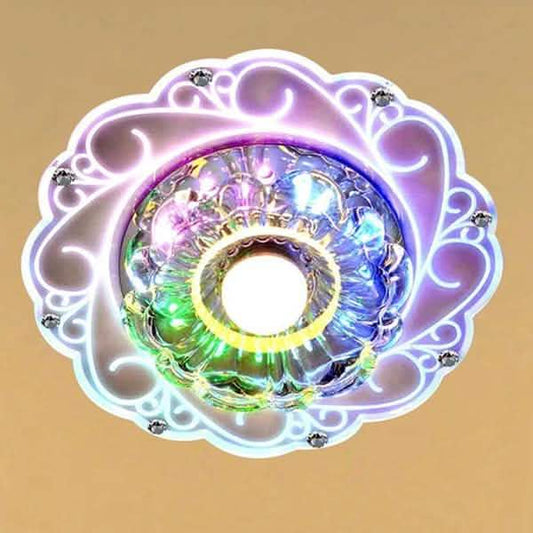 Modern Crystal LED Saving Bright Ceiling Blue Light Lamp Fixture Chandelier