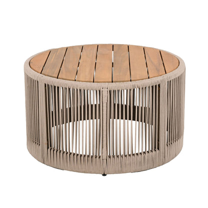 Alora Modern Rustic Coffee Table & Side Table With Woven Rope Design (SAK56739)