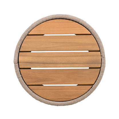 Alora Modern Rustic Coffee Table & Side Table With Woven Rope Design (SAK56739)