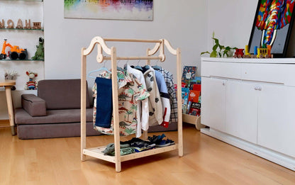 Wooden Kids Clothing Rack