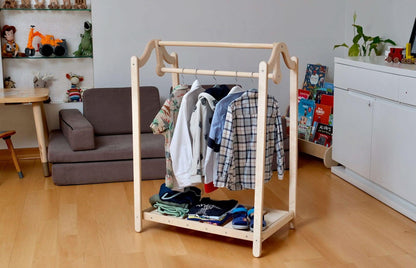 Wooden Kids Clothing Rack